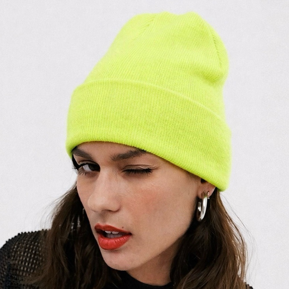 Wild Fable Highlighter Yellow Beanie Hat